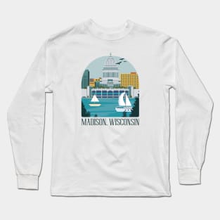 Skyline Madison Wisconsin Long Sleeve T-Shirt